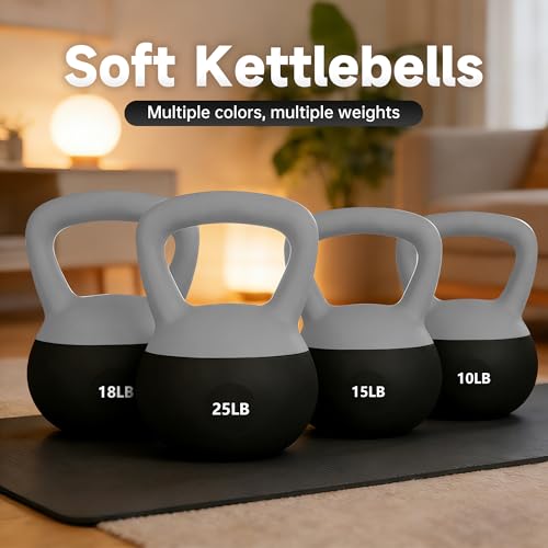 Leikefitness Black 25 lb Soft Kettlebell for Home Workout & Strength Training