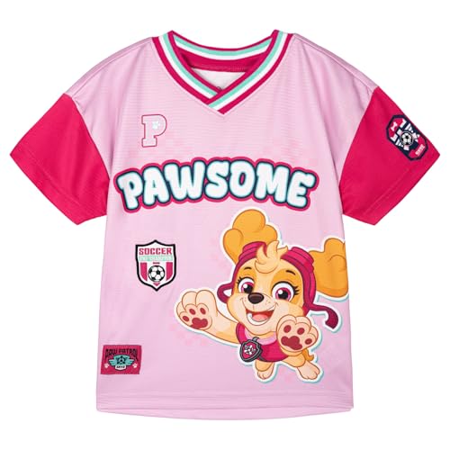 Paw Patrol Toddler Pink Mesh Soccer Jersey Skye 4T Athletic T-Shirt for Kids