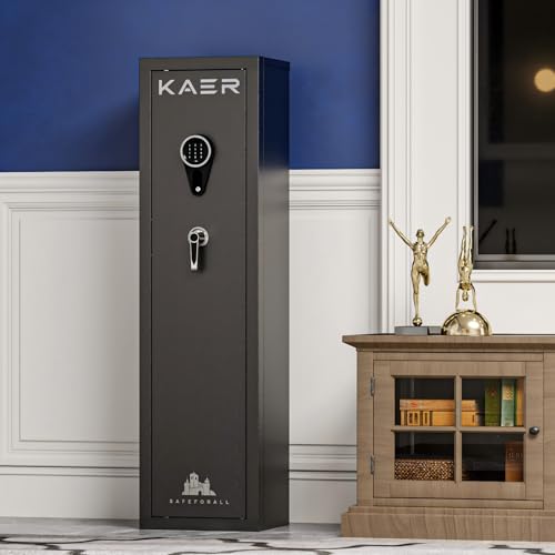 Long Gun Safe for 5 Scoped Rifles & Shotguns - Black