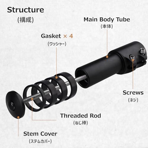 Bike Fork Stem Extender Handlebar Riser Adapter - Pure Black, 123mm