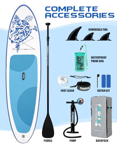 Inflatable Stand Up Paddle Board - 10'6" Blue Turtle Totem