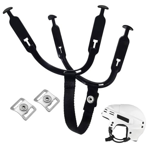 Hockey Helmet Chin Strap with Stainless Steel Snap & Ear Loops Replacement Parts