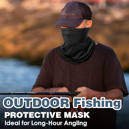 Cooling Neck Gaiter - UV Protection Face Cover Scarf - Black, One Size