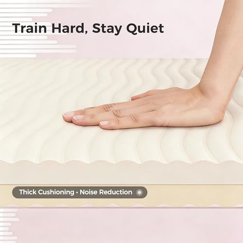 TPE Yoga Mat 72" x 24" Non-Slip 1/4 Inch Exercise Mat with Strap - Oat White