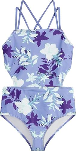 Girls' Sport Cut-Out One Piece Swimsuit - Julia Purple