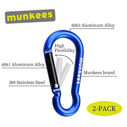 8-Shaped Aluminum Carabiner Clips Keychain - Large Blue