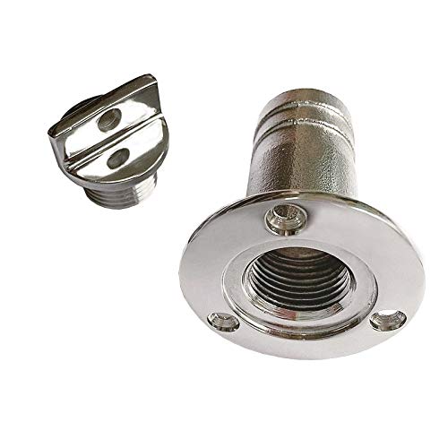 ISURE MARINE 1 Inch Stainless Steel Boat Fuel Deck Fill with Keyless Cap