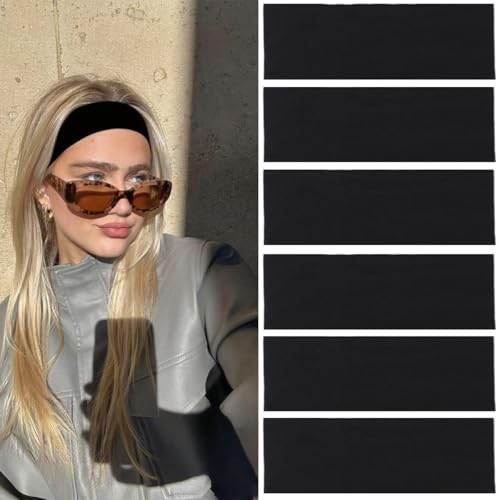 6 Pcs Women's Sports Headbands - Soft Non-Slip Fabric - 6 Colors