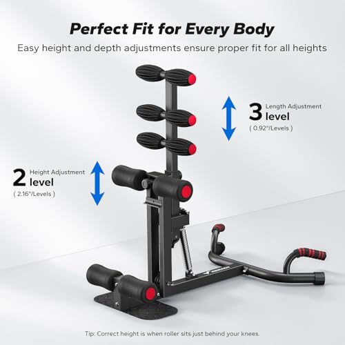 Adjustable Deep Squat Machine for Women - Glutes Trainer - Black & Red