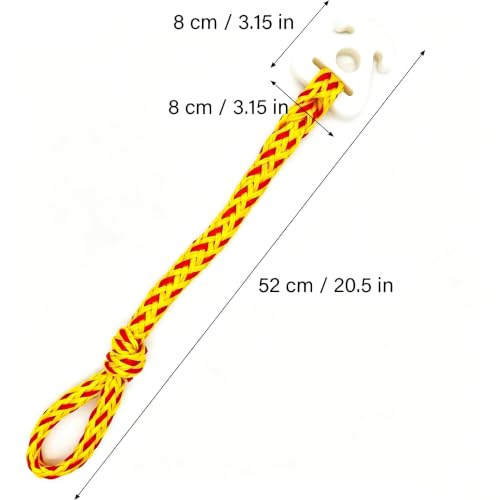 DockMoor Towable Tube Rope Connector 1in Hole, 6000lb, Yellow & Red 2-Pack