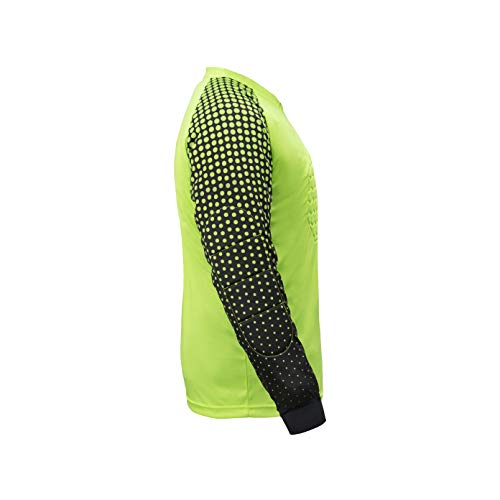 Youth & Adult Soccer Goalkeeper Shirt - Padded Lime Green Goalie Jersey, Small