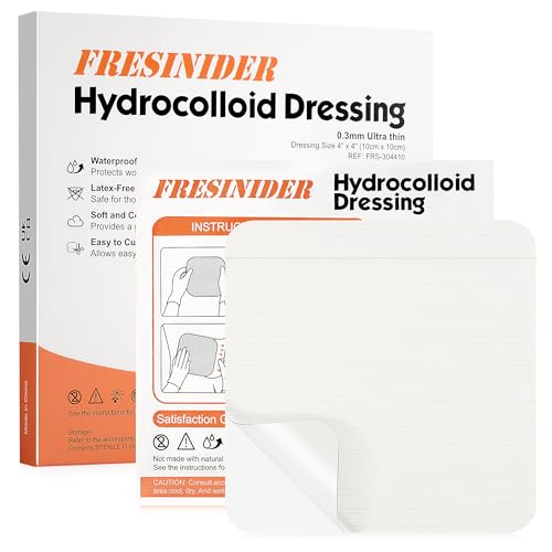 Hydrocolloid Wound Dressing - 4" x 4" - 10 Pack Self-Adhesive Bandages
