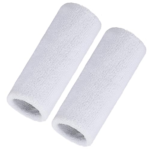 Wrist Sweatbands - Elastic Sport Wristbands for Working Out - White