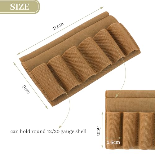 8 Round Shotgun Shell Holder - Khaki Buttstock Shell Holder