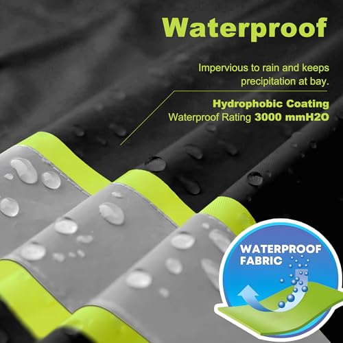Reflective Safety Jacket for Men Women Hi Vis Waterproof Fleece Hoodie High Visibility Winter Rain Coat Meet ANSI Class 2