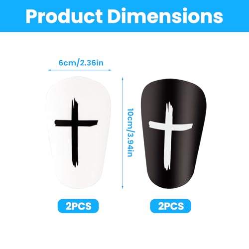 Mini Soccer Shin Guards - Lightweight Protective Pads - Black & White - 2 Pair