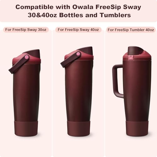 Silicone Boot for Owala FreeSip Sway 30oz & 40oz Bottles - Black Cherry