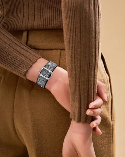 Stretchy Glitter Band for Fitbit Versa 4 & Sense - Black