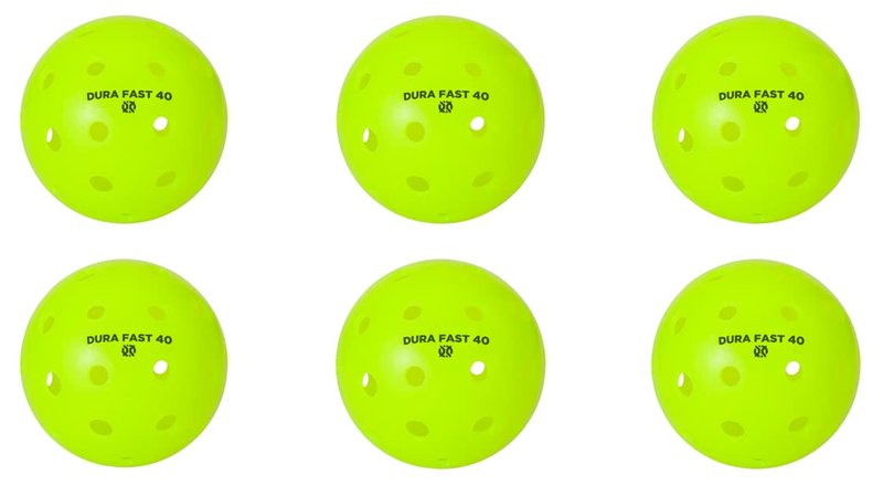 Dura Fast 40 Pickleballs | Outdoor pickleball balls | Neon | Pack of 6 | USAPA Approved and Sanctioned for Tournament Play, Professional Perfomance