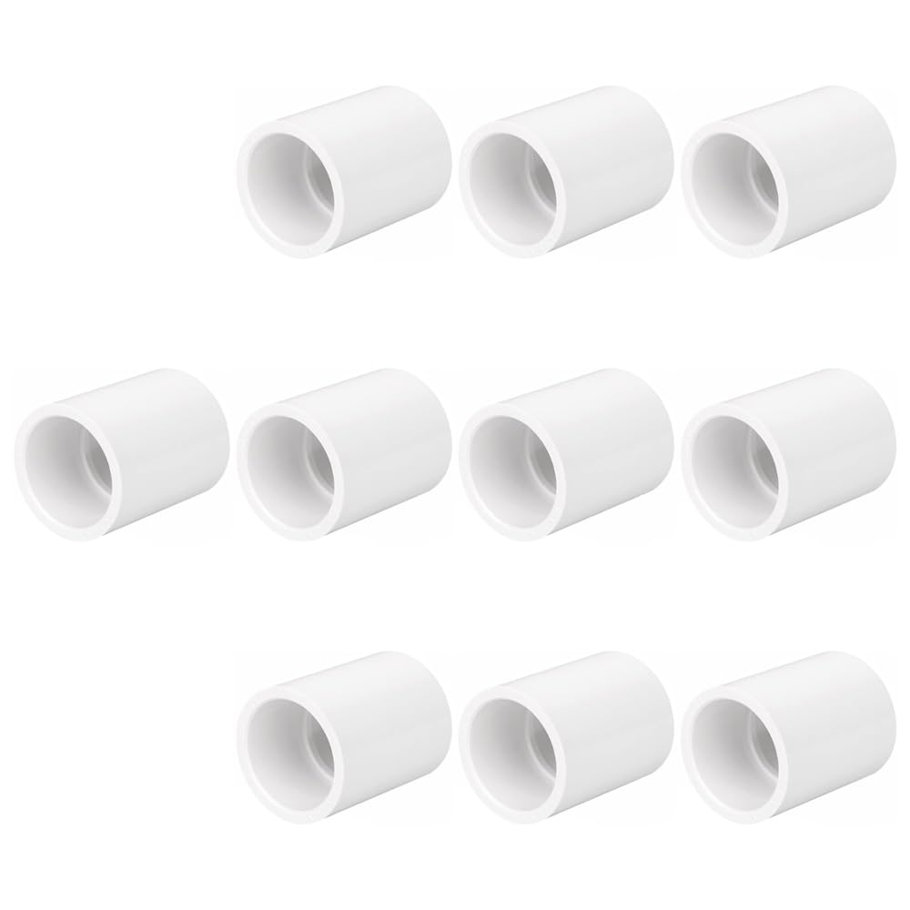 HayEastdor 10PCS 3/4 Inch PVC Pipe Coupling Adapter Pipe Fittings Socket x Socket Connectors for Sprinkler, Drip Irrigation System, Pipes Extension HE050-3/4