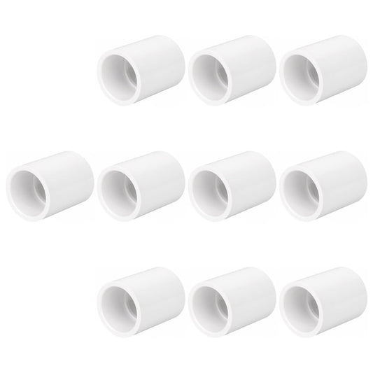 HayEastdor 10PCS 3/4 Inch PVC Pipe Coupling Adapter Pipe Fittings Socket x Socket Connectors for Sprinkler, Drip Irrigation System, Pipes Extension HE050-3/4