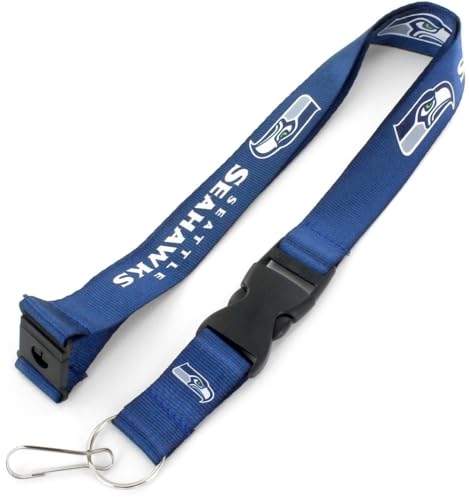 Seattle Seahawks Lanyard with Breakaway Buckle - 22-Inch Dark Blue