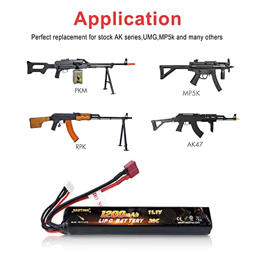 11.1V 1200mAh LiPo Airsoft Battery Pack with Deans-T Connector - 3S 20C