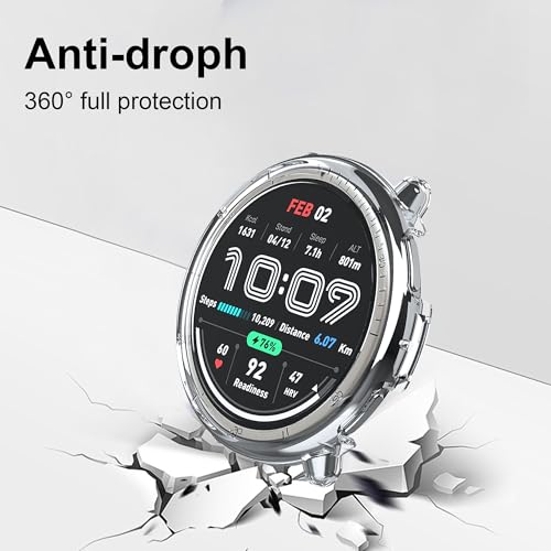 Amazfit Active 2 Case with Tempered Glass Protector - Clear 3