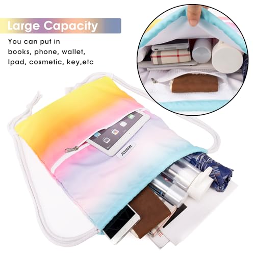Drawstring Backpack - Lightweight Gym Sackpack - Rainbow