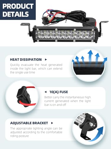 7 Inch 60W 4200LM Universal Dirt Bike Light Bar for Most 7/8" Handlebar Models