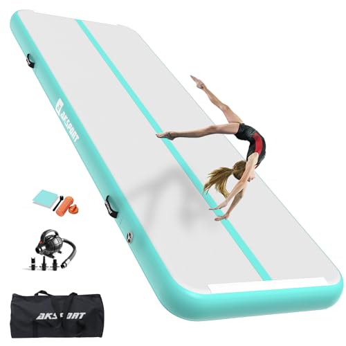 Inflatable Gymnastics Air Mat - 10ft Tumble Track - Mint Green