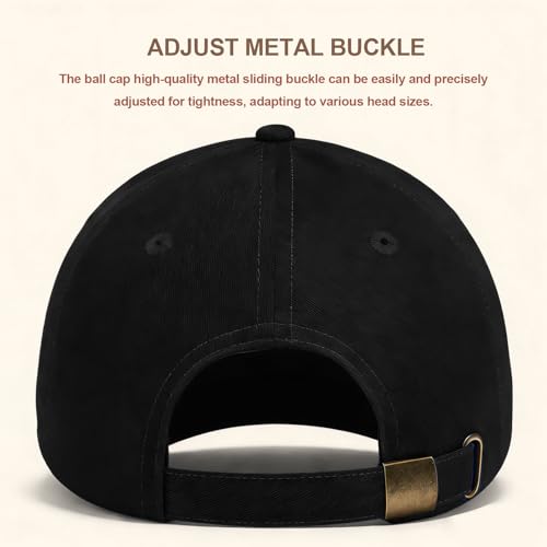 Doitory Vintage Adjustable Baseball Cap for Men & Women - Black