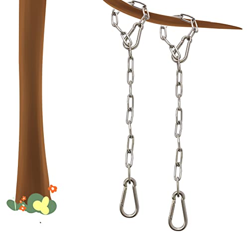 40 Inch Heavy Duty Stainless Steel Chain 550LB Capacity for Punching Bags, Hanging Chairs, Hammocks, Yoga Trapeze - 2 Pack