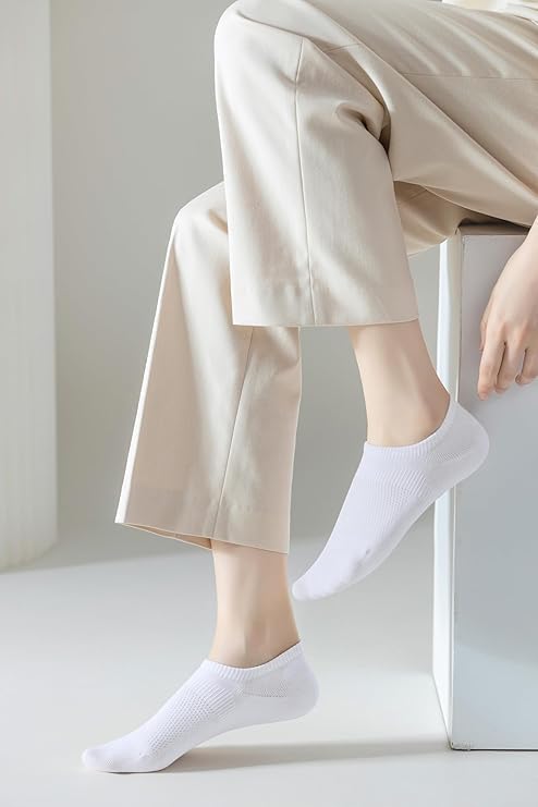 ACCFOD No Show Socks for Women - Cotton Thin Low Cut Non-Slip Invisible Liner - 6 Pairs