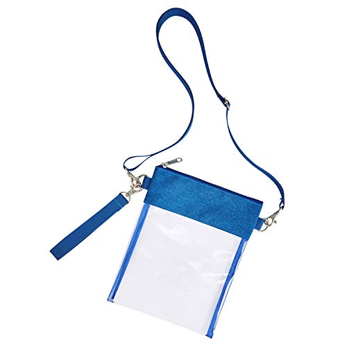 Transparent Stadium Approved Crossbody Bag - Clear Purse - Blue