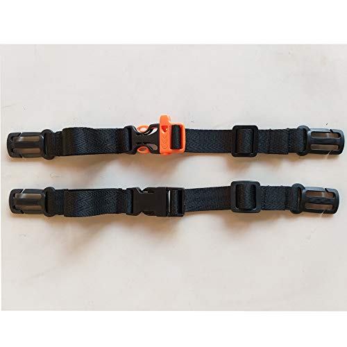 Adjustable Backpack Chest Strap - Nylon, 2 Pack - Black