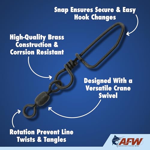 Brass Coastlock Snap Swivels - 350 lb Test, #4/0, 2 Piece Set, Black
