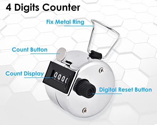 Metal Handheld Tally Counter - Mechanical Clicker for Attendance, Scores