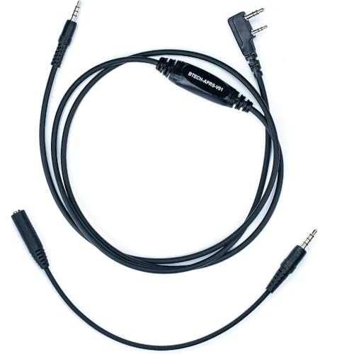 BTECH APRS-K1 Multi-Function Universal Audio Interface Cable for Radios – Supports BaoFeng, Kenwood, TYT, Wouxun, AnyTone, iOS & Android
