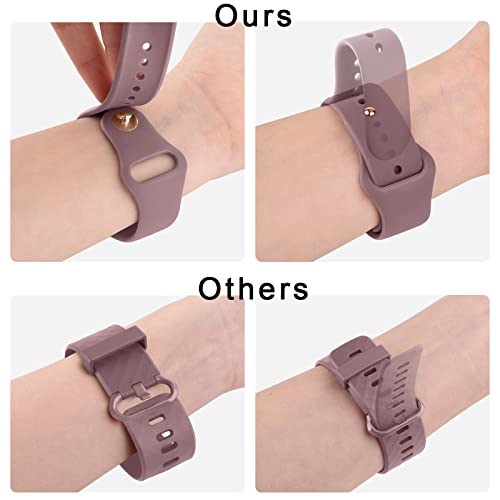 Silicone Sport Band for Smartwatch - Adjustable Replacement Strap - Smoke Violet