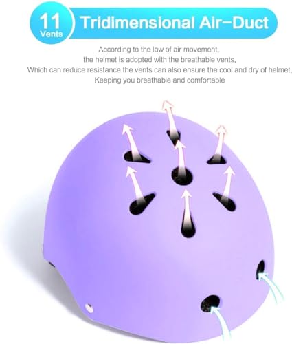 Purple Kids Bicycle Helmet Adjustable Toddler Helmet for 3-8 Years
