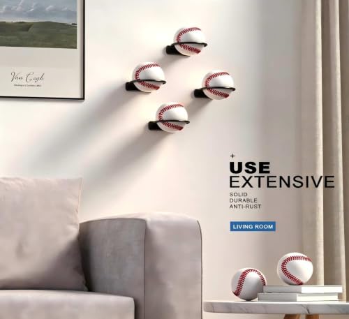 2-Pack Wall-Mounted Baseball & Softball Display Holders - Classic