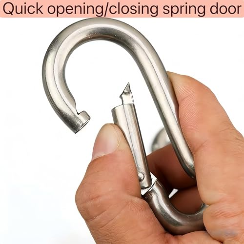 Heavy Duty Carabiner Clips - 4 Pack 3.15 Inch Galvanized Hooks