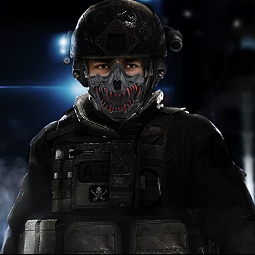 Tactical Airsoft Half Face Mask - Black Skeleton Design