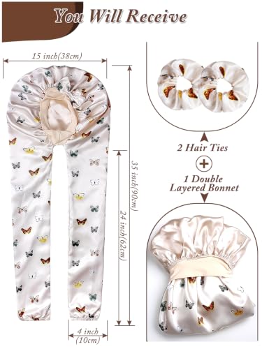 Satin Pantyhose Bonnet for Women - Long Hair Sleeping Cap