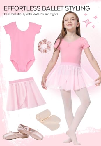 Ballet Skirt for Girls - Chiffon Wrap Dance Skirt, Black, 4-6 Years