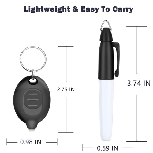 LED Keychain Flashlights & Black Marker Pens - 12PCS