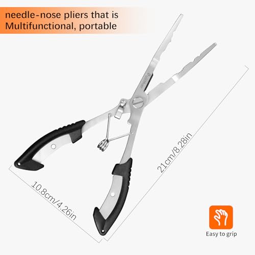 Needle Nose Fishing Pliers with Hook Remover - Black