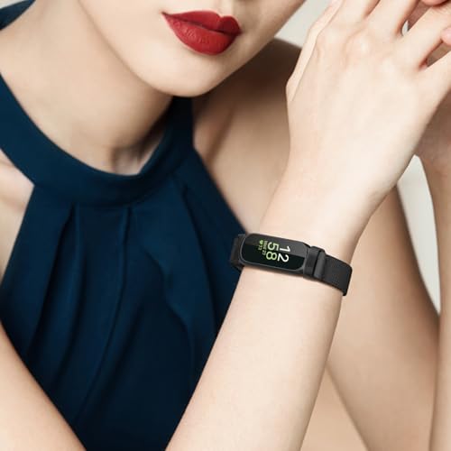 Soft Elastic Nylon Loop Band for Fitbit Inspire 3 - Black