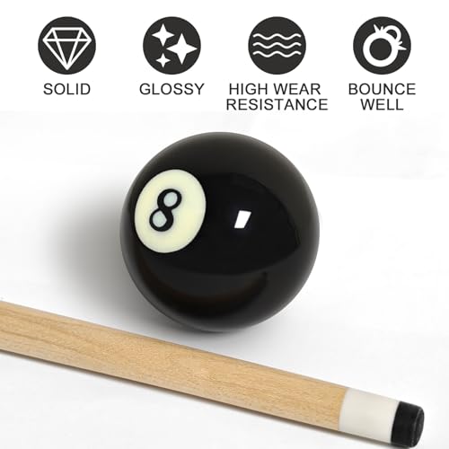 Regulation 8 Ball - 2-1/4" Resin Replacement Billiard Ball